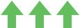 Three green arrows